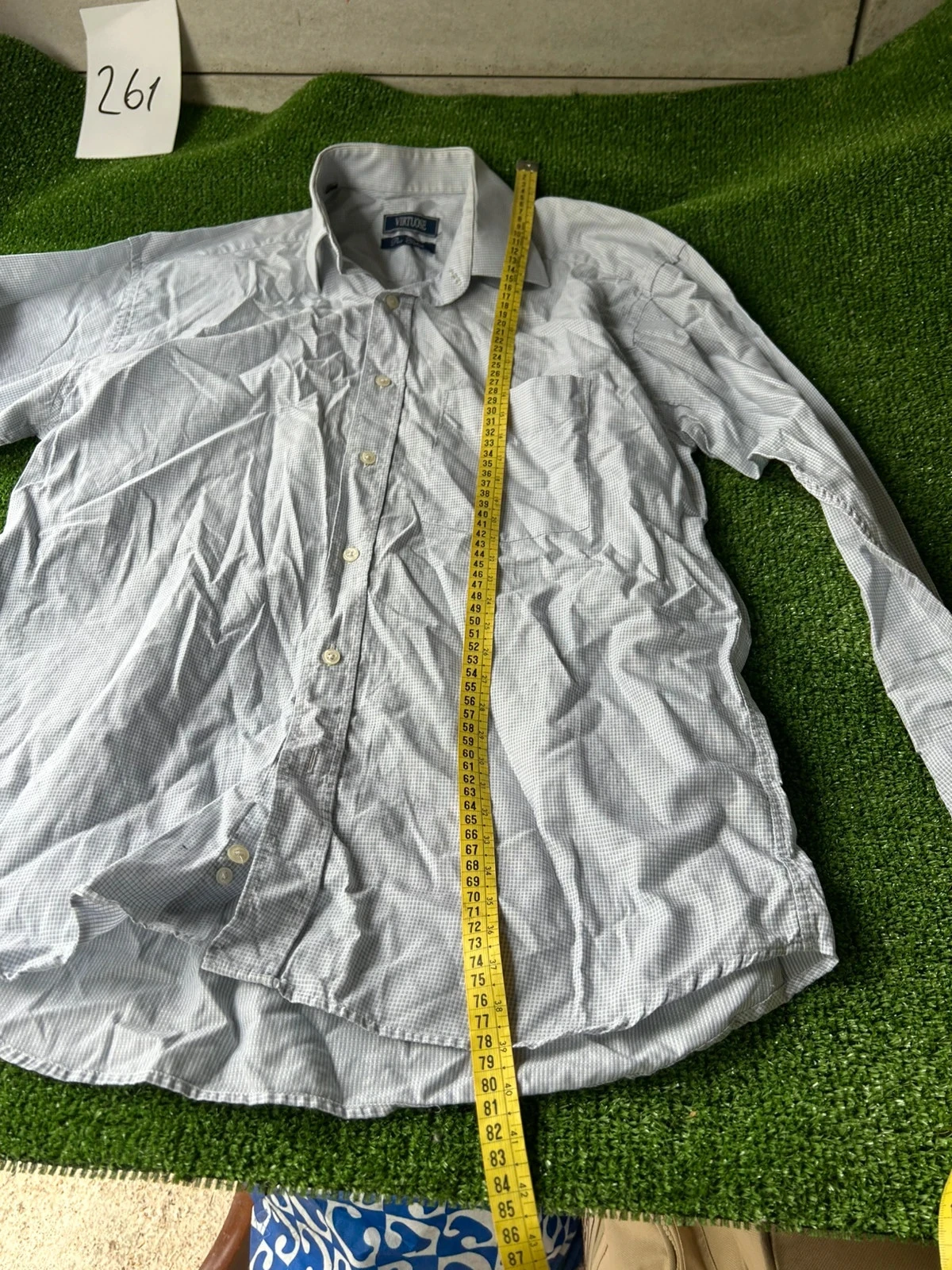 Geruit hemd wit grijs virtuose pur Cotton maat 3 (39/40) – photo 8